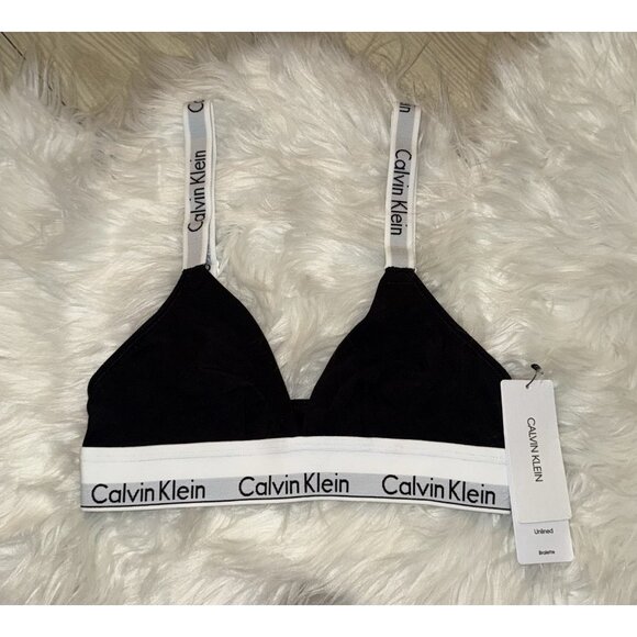 Calvin Klein QF5980 Womens Modern Cotton Unlined Triangle Bralette Bra WF XS New - Picture 2 of 6